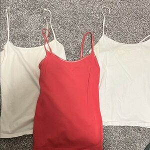 Elegant Red and White Camisole Set